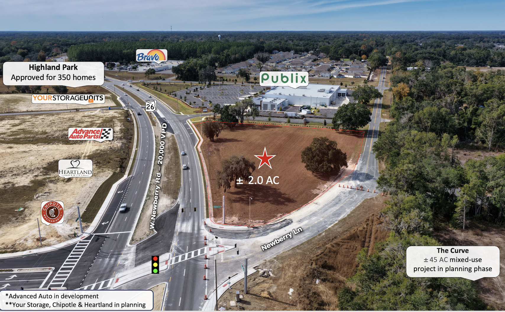 NWC of W Newberry Rd (SR 26) & Newberry Ln, Newberry, FL – Ground Lease